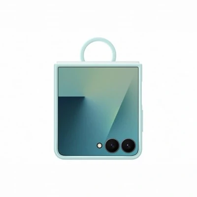 Immagine di Samsung silicone Case with Ring Custodia pieghevole in con anello per Galaxy Z Flip7, Mint