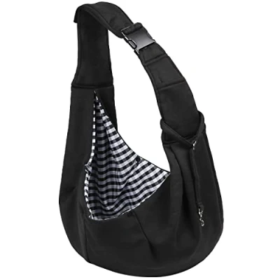 Immagine di Sarsumir Borsa da Viaggio per Cani Piccola, Gatti, Trasportino Passeggio Tracolla Regolabile Nero