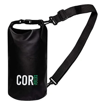 Immagine di COR Surf Borsa impermeabile galleggiante Roll Top Sack mantiene l&#039;attrezzatura asciutta per kayak, rafting, canottaggio, nuoto, campeggio, escursionismo, spiaggia, pesca (Nero, 5L)