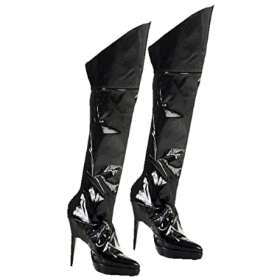 Immagine di WIDMANN 3481L Copriscarpe, nero, vinile, elastico, stivali sopra il ginocchio