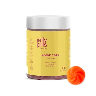 Immagine di Jelly Pills® Betacarotene Gummies con licopene e vitamine 60 Vegane al gusto di fragola Acceleratore Abbronzatura senza zuccheri aggiunti