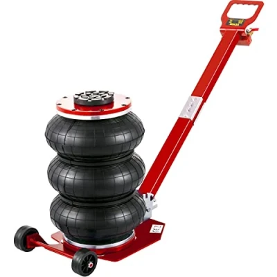 Immagine di VEVOR Martinetto Pneumatico Capacità 3 Tonnellate Sollevamento per Riparazione Auto 140 450 mm, Cric 0,8 1,0 MPa con Cuscini d&#039;Aria Impugnatura Regolabile Rosso da Officina Garage