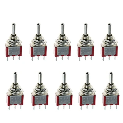 Immagine di Mintice 10 Pezzi On Off Mini Miniatura Momentaneo Interruttore a Levetta in Metallo Auto Cruscotto Precipitare Spdt 3 Posizione Terminale Saldare