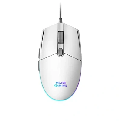 Immagine di Mars Gaming MMGW, Mouse Bianco, RGB Flow, Anti scivolo, Mac/Windows/Linux