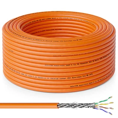 Immagine di deleyCON 10m CAT.7 Cavo di Installazione in Rame Rigido S/FTP PIMF Rete LAN Ethernet Dati Gigabit CAT7 10Gbit 1000MHz LSZH Senza Alogeni Dichiarazione Prestazione Certificato GHMT