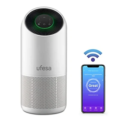 Immagine di Ufesa PF6500, Purificatore D&#039;aria, Controllo Wi Fi e APP, Ideale per stanze fino a 115 m², CADR 275 m3/h, Filtro 4 Strati. Rimuove al 99,9% di Virus Batteri, Silenzioso (30 db)