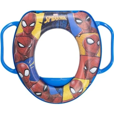 Immagine di Riduttore Wc Bambini Marvel Spiderman, con imbottitura comoda e due maniglie, lavabile riutilizzabile