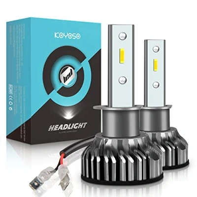 Immagine di KOYOSO Lampadine H1 LED 10000LM, Kit Lampada Sostituzione per Alogena Lampade e Xenon Luci, 12V 6000K Bianco