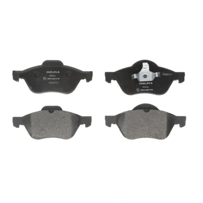 Immagine di DELPHI LP1714 Kit pastiglie freno Non predisposto per contatto segnalazione usura con lamierino anticigolío senza accessori RENAULT: SCENIC 2