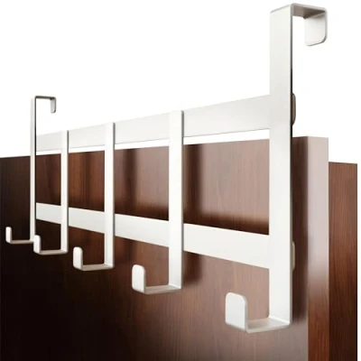 Immagine di 4smile appendiabiti da porta, in acciaio inox bianco, appendere, universale, salvaspazio, per ganci porta e