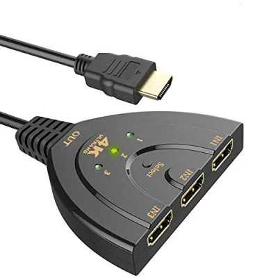 Immagine di Interruttore HDMI, 3 Porte 4K HDMI Switcher 3x1 Splitter Pigtail Cavo Supporta Full HD 1080P 3D Player