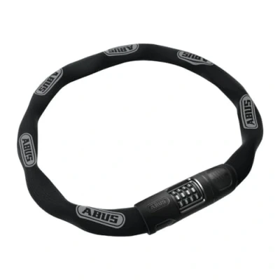 Immagine di ABUS lucchetto a catena 8808C robusto combinazione in acciaio appositamente temprato numeri di facile lettura con copertura livello sicurezza 9 85 cm nero