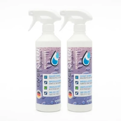Immagine di EVERCLEEN Spray impregnante 2 X 500 ml. Protegge efficacemente contro pioggia e bagnato, impregnazione di scarpe tessuti 100% biodegradabile.