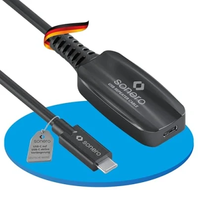Immagine di Sonero estensione attiva USB 3.2 Gen1x1 C/C nero 10,00 m