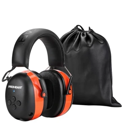 Immagine di PROHEAR 037 Bluetooth Cuffie Antirumore, Protezione dell&#039;Udito Con la Confezione, SNR 30dB, NRR 25dB per Falciatura, Costruzione, Falegnameria, Arancia
