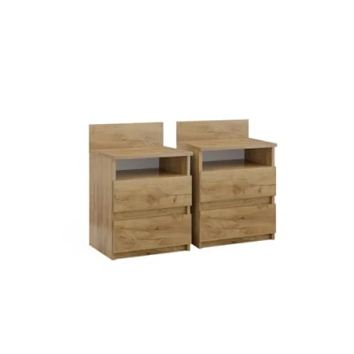 Immagine di Vicco comodino camera da letto Monty, Quercia dorata, 39.6 x 59.1 cm Set di 2