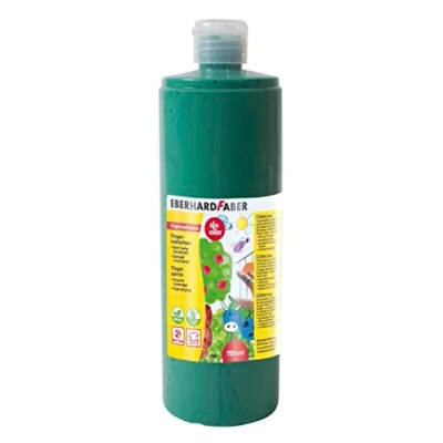 Immagine di Eberhard Faber 578963 Colore a dita EFA, verde permanente, 750 ml, lavabile e ad asciugatura rapida