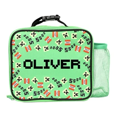 Immagine di Minecraft Borsa frigo per riporre il pranzo personalizzata bambini da scolastica completamente isolata con tasca Regali Merce ufficiale