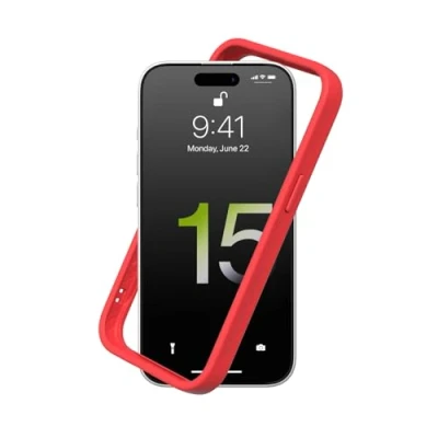 Immagine di RhinoShield Bumper Case Compatible with [iPhone 15 Plus] CrashGuard Shock Absorbent Slim Design Protective Cover 3.5M / 11ft Drop Protection Red
