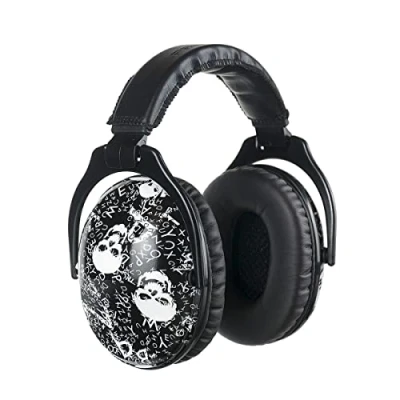 Immagine di PROTEAR Paraorecchie per bambini, protezione dell&#039;udito cuffie regolabili concerti, con SNR 28dB (Skull) …