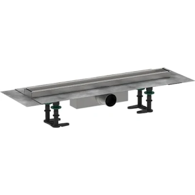 Immagine di hansgrohe RainDrain Compact set completo di canalina doccia (incl. installazione), canale scarico piastrellabile 600 mm, installazione standard, acciaio inox spazzolato