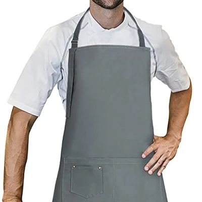 Immagine di LessMo Grembiule, 100% Cotone Grembiule di Cucina con Laccio Regolabile, qualità Professionale Barbecue 70 x 85cm