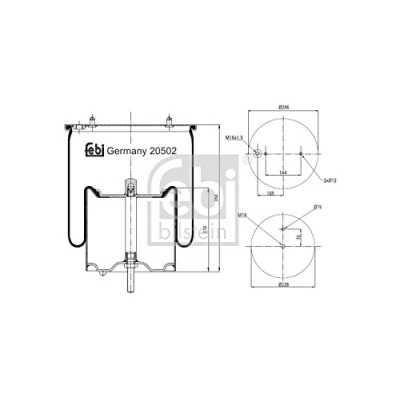 Immagine di FEBI BILSTEIN 20502 Soffietto, Sospensione pneumatica SCANIA: P,G,R,T series