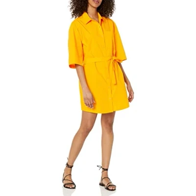 Immagine di The Drop, mini abito a camicia Dakota, da donna, con cintura, mango, 5XL Plus, taglia forte