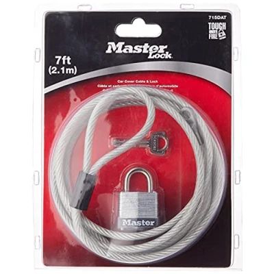 Immagine di Master Lock 715DAT Lucchetto Intrecciato in Acciaio laminato, con Cavo da 2,1 m e Largo 3,8 cm