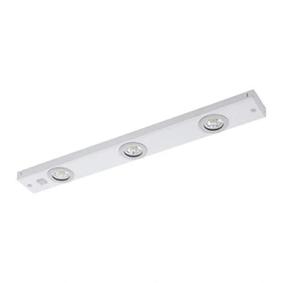 Immagine di Eglo Kob lampada sottopensile a Led da cucina 3 luci in metallo bianco, con interruttore bilanciere, bianco caldo