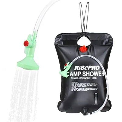 Immagine di RISEPRO Doccia Solare Bag, 5 galloni/20l Bag Riscaldamento Campeggio indicatore della Temperatura dell&#039; Acqua Calda 45 C Trekking Arrampicata C1004