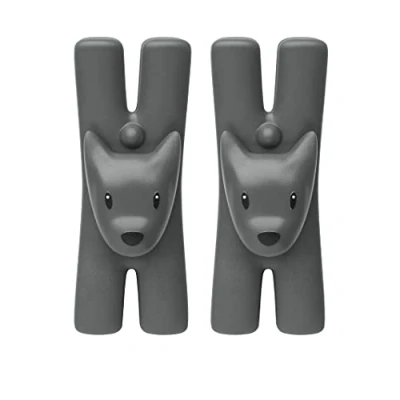 Immagine di Alessi Giampo MMI32D B, Set di 2 Mollette Magnetiche da Cucina Design, Resina Termoplastica, Nero