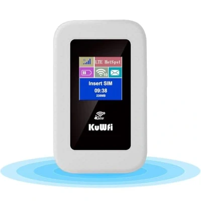 Immagine di Router Mobile WiFi 4g LTE, Modem KuWFi 150Mbps, Dongle Con Slot Per Scheda SIM, Batteria Ricaricabile 3000mAh, Schermo a Colori, Condivisione Fino 10 Dispositivi, C920
