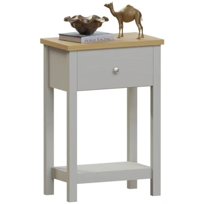Immagine di Vida Designs Arlington Consolle con 1 Cassetto, Legno Ingegnerizzato, Grigio e Quercia, W D, H 74 x L 50 P 30 cm Circa