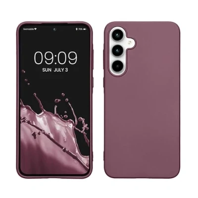 Immagine di kwmobile Custodia Compatibile con Samsung Galaxy A35 Cover Back Case Morbida Protezione in Silicone TPU Effetto metallizzato lavanda