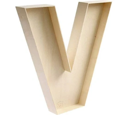Immagine di FNB Cassetta delle lettere in legno riempibile per fai da te, decorativa, con e numeri