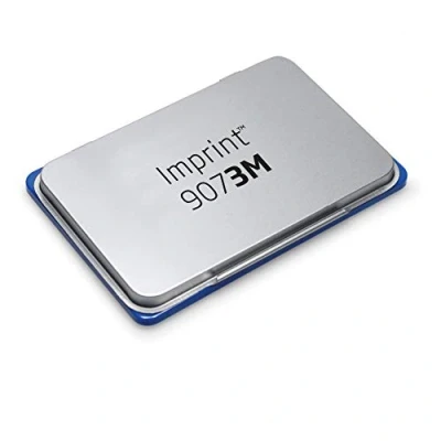 Immagine di Trodat 9073M Imprint, Cuscinetto imbevuto di Inchiostro Colore Blu a base acqua, per Timbri Manuali, Formati Medio Grandi, Misura 125 x 80 mm, Struttura in Metallo e Plastica