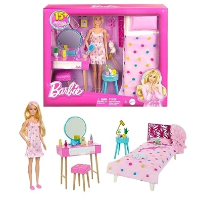 Immagine di ?Barbie Movie Playset della camera da letto di Barbie include u...