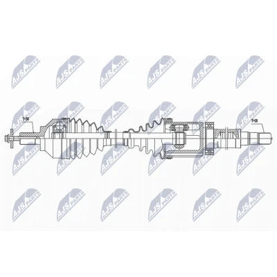 Immagine di NTY NPW VV 138 Albero motore / Semiasse Assale anteriore Dx 945 Trasmissione automatica VOLVO: V50, C30, C70 2 Cabriolet