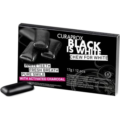 Immagine di CURAPROX BLACK IS WHITE TO GO CHEWING GUM SLEEVE 12 PEZZI