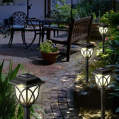 Immagine di Görvitor Lampada Solare da Esterno, 6 Pcs IP65 Impermeabile Giardino, Bianco Caldo LED Luce Lampione Terra Balcone Decorazione