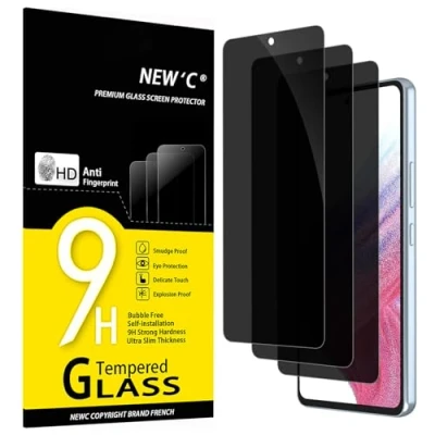 Immagine di NEW&#039;C 3 Pezzi, Pellicola Protettiva privacy per Samsung Galaxy A53 5G, Equilibrio tra e protezione degli occhi Ultra resistente Vetro con durezza 9H