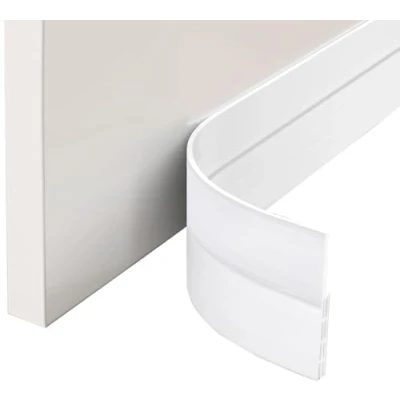 Immagine di EXTSUD Guarnizione Sottoporta in Gomma Adesivo Pellicola Insonorizzata Antispiffero Antivento Striscia di Sigillatura Paraspifferi Porta Antipolvere (100cm x 4) Bianco