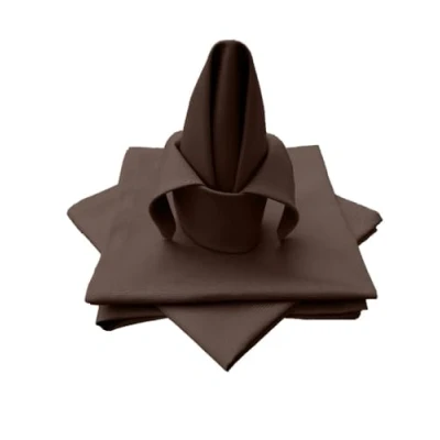 Immagine di tovaglioli in tessuto di alta qualità, 4 pezzi, 100% cotone, collezione concetto, colore e dimensioni a scelta (set tessuto, 45 x cm, cioccolato)