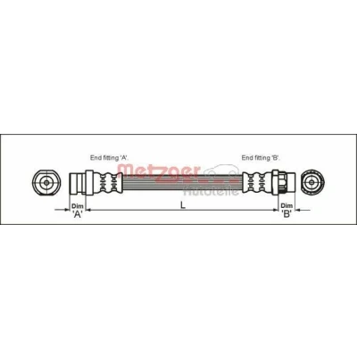 Immagine di METZGER 4111169 Tubi Freno 186 F10 x 1 RENAULT: LAGUNA 2 Grandtour, MEGANE