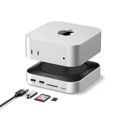 Immagine di UGREEN Docking Station 10 in 1 Compatibile con Mac Mini M4 e Pro Hub USB C Supporto Alloggiamento M.2 NVME SSD DisplayPort 4K 240Hz 144Hz 3.2 4A1C 10Gbps SD TF Slot 3.5mm Aux