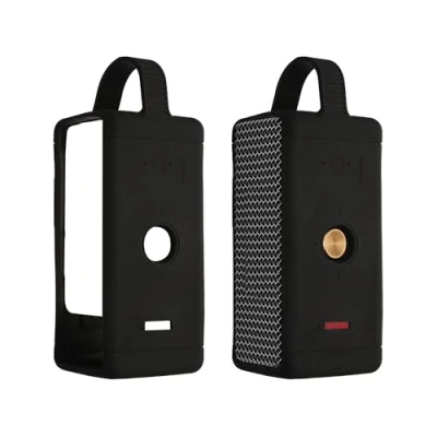 Immagine di kwmobile Custodia Silicone Cassa Wireless Compatibile con Marshall EMBERTON Protettiva Mini Altoparlante Portatile nero
