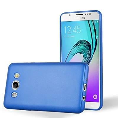 Immagine di Cadorabo Custodia per Samsung Galaxy J7 2016 in Azzurro Metallico Morbida Cover Protettiva Sottile di Silicone TPU con Bordo Protezione Ultra Slim Case Antiurto Gel Back Bumper Guscio