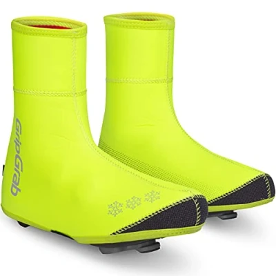 Immagine di GripGrab Copriscarpe Ciclismo Impermeabile Profondo Inverno Bici da Strada Sovrascarpe Termico In Pile Antivento