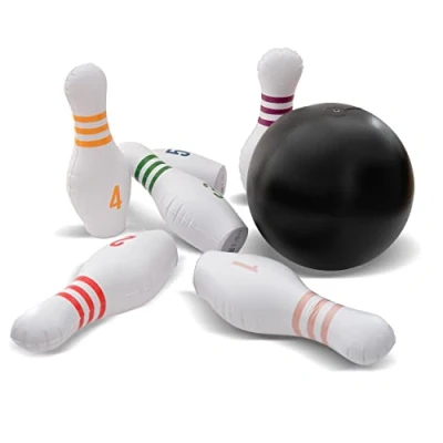 Immagine di Ocean 5 Bowling Bambini Gonfiabile Gigante Birilli 1 Palla da 6 68,5 cm Pompa e Toppe di Riparazione Incluse Gioco all&#039;Aperto
